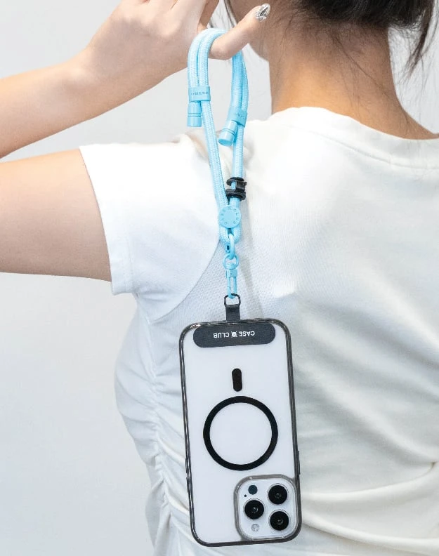 sky blue rope wrist strap
